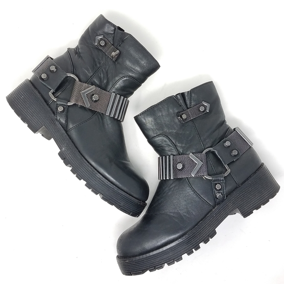 Kurt Geiger Harness Studed Moto Boots 